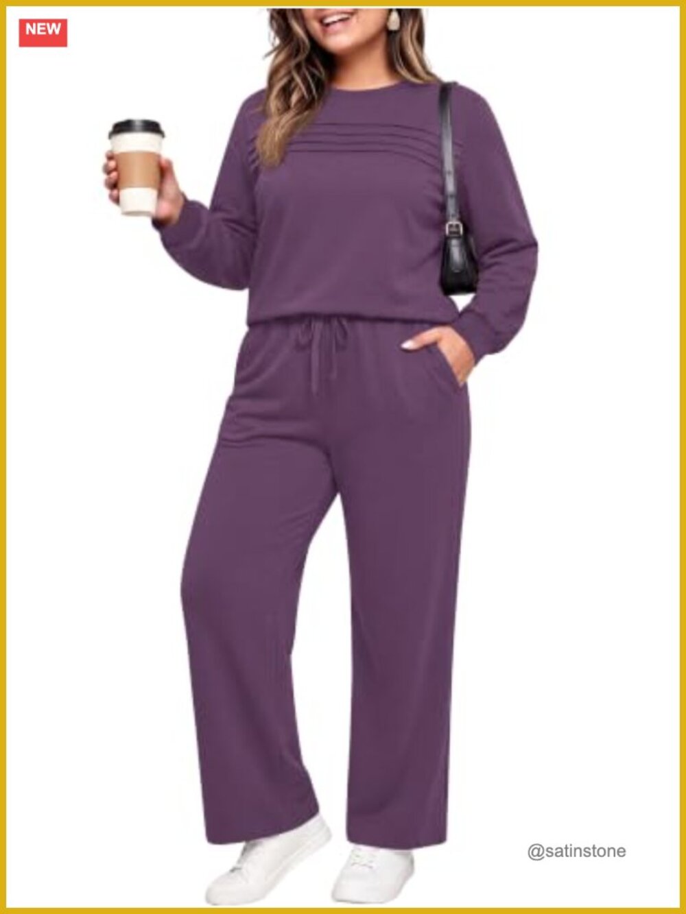 Plus Size Two Piece Set Mock Neck Top Wide Leg Pants Lounge Travel Casual